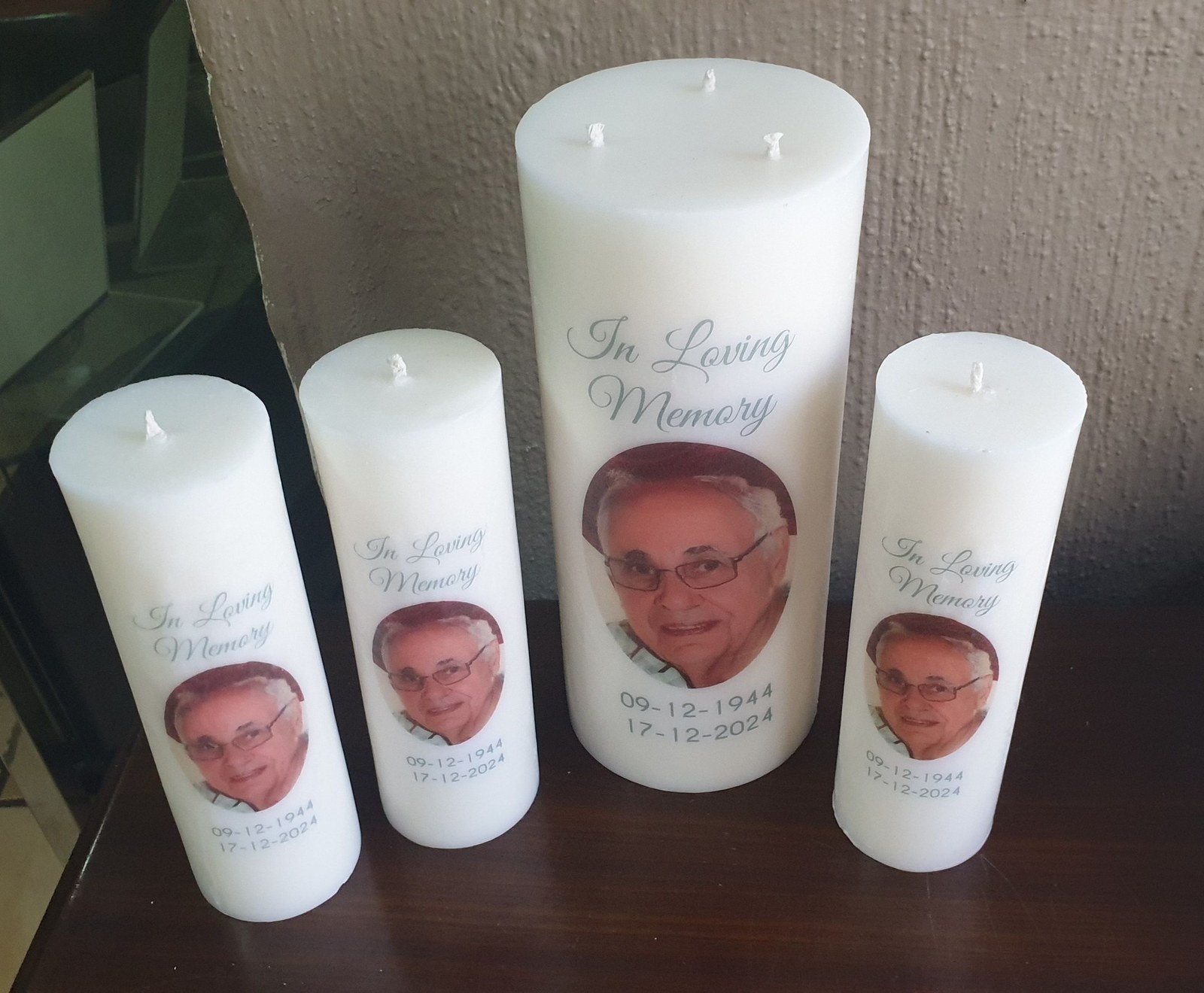 Personalized memorial candles