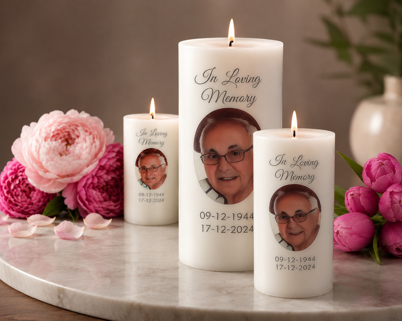Personalized memorial candles
